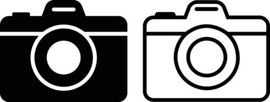 camera icoon in vlak, lijn solide stijl set. geïsoleerd Aan technologie teken, symbool gebruik voor fotograferen, video maker ontwerp element vector voor apps en website