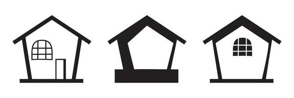 reeks van huis vector pictogrammen, zwart kleur, gemakkelijk symbolen, voor bedrijf.