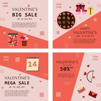 roze sociaal media Promotie Sjablonen speciaal Valentijn vector