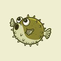 kogelvis vis tekenfilm dier illustratie vector