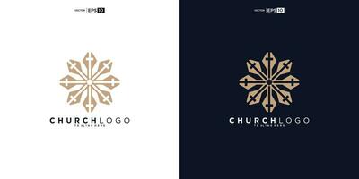 kerk logo ontwerp, inspiratie kerk logo, christen logo symbool illustratie. vector