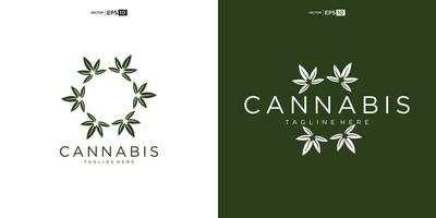 abstract marihuana, hennep voor cbd logo ontwerp vector
