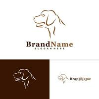 hond hoofd logo vector illustratie ontwerp. creatief hond logo concepten sjabloon