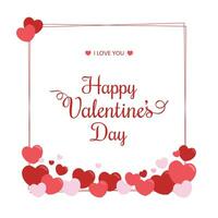 gelukkig valentijnsdag dag typografie achtergrond met harten vector