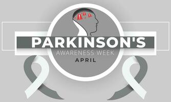 parkinson bewustzijn week. achtergrond, banier, kaart, poster, sjabloon. vector illustratie.