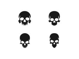 reeks van schedel logo vector illustratie. schedel, geest, spookachtig icoon vector
