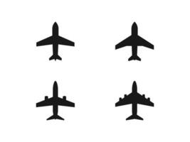 reeks van vliegtuig logo vector illustratie. vlak silhouet icoon