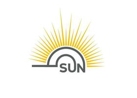minimalistische zon logo ontwerp vector sjabloon