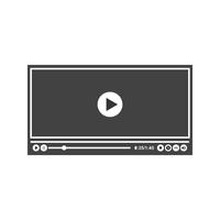 Videospeler Glyph Black Icon vector