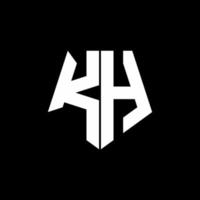 kh-logo-monogram met ontwerpsjabloon in vijfhoekige vorm vector