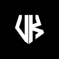 vk logo monogram met vijfhoekige vorm stijl ontwerpsjabloon vector