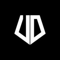 ud uo logo monogram met vijfhoekige stijl ontwerpsjabloon vector