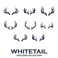 whitetail gewei verzameling van hert hoorns vector illustratie