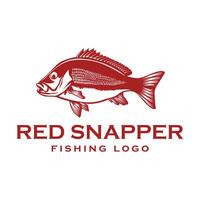 rood snapper visvangst logo vector