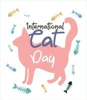 Internationale kat dag poster vector illustratie