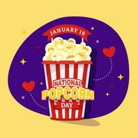 nationaal popcorn dag vector illustratie Aan januari 19e, vector illustratie ontwerp.