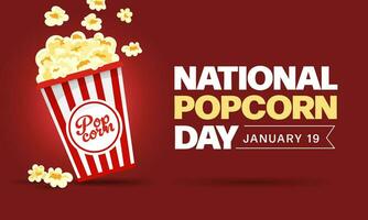 nationaal popcorn dag vector illustratie Aan januari 19e, vector illustratie ontwerp.