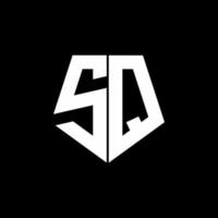 sq logo monogram met vijfhoekige stijl ontwerpsjabloon vector