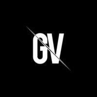 gv logo monogram met slash stijl ontwerpsjabloon vector