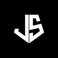 ls-logo-monogram met ontwerpsjabloon in vijfhoekige vorm vector