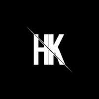 hk logo monogram met slash-stijl ontwerpsjabloon vector