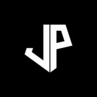 lp-logo-monogram met ontwerpsjabloon in vijfhoekige vorm vector
