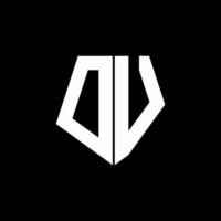 dv-logo monogram met ontwerpsjabloon in vijfhoekige vorm vector