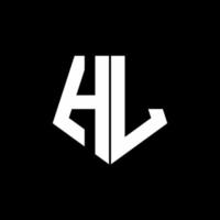hl-logo-monogram met ontwerpsjabloon in vijfhoekige vorm vector