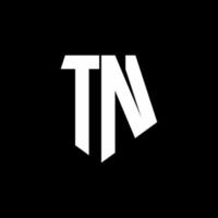 tn-logo-monogram met ontwerpsjabloon in vijfhoekige vorm vector