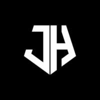jh logo monogram met vijfhoekige stijl ontwerpsjabloon vector