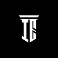 dwz monogram logo met embleem stijl geïsoleerd op zwarte achtergrond vector