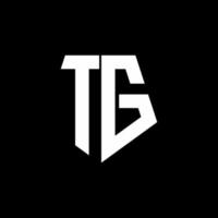 tg-logo-monogram met ontwerpsjabloon in vijfhoekige vorm vector