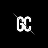 gc-logomonogram met ontwerpsjabloon in schuine streepstijl vector