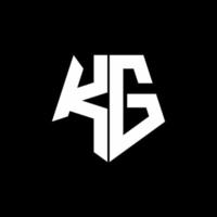 kg-logo-monogram met ontwerpsjabloon in vijfhoekige vorm vector