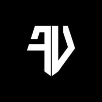 fv logo monogram met vijfhoekige stijl ontwerpsjabloon vector