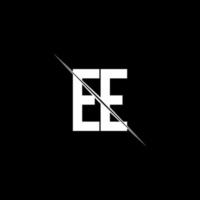 ee logo monogram met slash-stijl ontwerpsjabloon vector