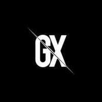 gx logo monogram met slash stijl ontwerpsjabloon vector