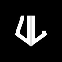 ul-logo-monogram met ontwerpsjabloon in vijfhoekige vorm vector