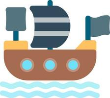 piraten schip creatief icoon ontwerp vector