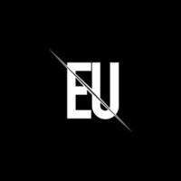 eu-logo-monogram met ontwerpsjabloon in schuine streep vector