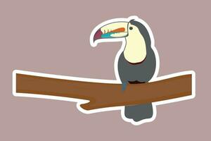 toekan vogel vector tekenfilm vlak icoon sticker ontwerp illustratie. schattig toekan vogel tekenfilm sticker vector illustratie.