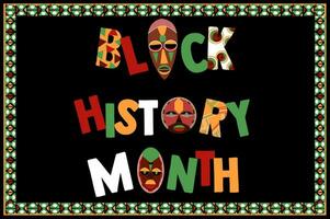 Afrikaanse Amerikanen zwart geschiedenis maand belettering vector