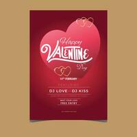Valentijn dag partij folder, poster, banier vector