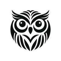 silhouet van uil gezicht logo icoon symbool mascotte vector illustratie