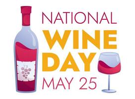 nationaal wijn dag mei 25e. vector illustratie. vakantie poster