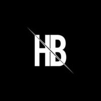 hb logo monogram met slash-stijl ontwerpsjabloon vector