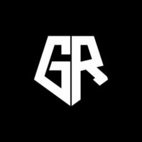 gr logo monogram met vijfhoekige stijl ontwerpsjabloon vector