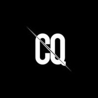 cq logo-monogram met ontwerpsjabloon in schuine streep vector