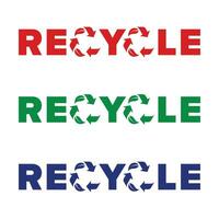 recycling logo vector element, recycling icoon sjabloon