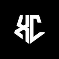 xc logo monogram met vijfhoekige stijl ontwerpsjabloon vector